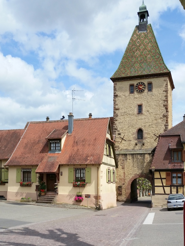 See the arched entrance under the tower? That's the entrance to the old village of Bergheim.